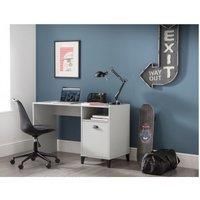 Lakers Locker Desk in Grey Metal Effect Lacquered Finish