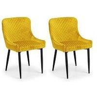 Julian Bowen Set of 2 Luxe Dining Chairs - Mustard