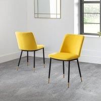 Julian Bowen Set Of 2 Delaunay Dining Chairs - Mustard
