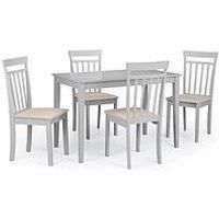 Taku Rectangular Grey Dining Table with 4 Coast Grey Chairs Grey
