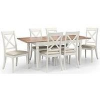 Provence Extendable Dining Table with 6 Chairs Grey