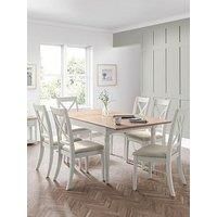 Provence Extendable Dining Table with 6 Chairs Grey