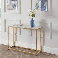 Scala Marble Effect Gold Console Table Gold