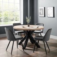 Julian Bowen Berwick Round Table Black Cross Legs & Oak Top