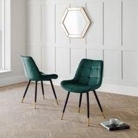 Julian Bowen Hadid Set Of 2 Dining Chairs - Green