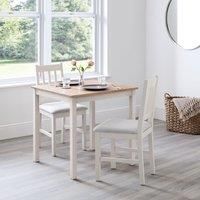 Julian Bowen Coxmoor 75 Cm Solid Oak Square Dining Table - White/Oak