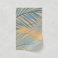 Lick Yellow & Blue Jungle 01 Textured Wallpaper Sample