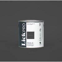 LickPro Matt Black 02 Emulsion Paint 2.5Ltr (476JY)