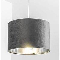 CGC Dark Grey Silver Inner 30cm Drum Lamp Shade Pendant Table Lamp 30cm