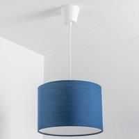 CGC Navy Blue Light Shade Lucia Fabric White Diffuser Drum Pendant Table Lamp
