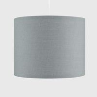 CGC Lighting 'Lupo' Luxury Grey Cotton & Silver Inner Round Pendant Drum Lamp Shade