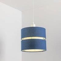 CGC Lighting 2 Two Tier Layer Shade 26cm Ceiling Pendant Table Lamp Bedside Bedroom Lounge Hallway Kitchen (Navy Blue)