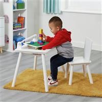 Liberty House Toys TF5197-W Writing Table and Chair Set with Construction Top