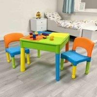 Liberty House Toys Kids 5-in-1 Activity Table and 2 Chairs Set, Multicolour, H450 x W510 x D540mm