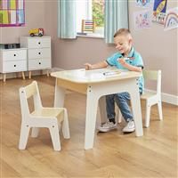 Liberty House Toys Kids Table And 2 Chairs - White Wood