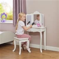 Liberty House Toys Kids Vanity Table and Stool Set, white