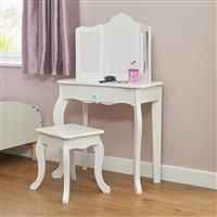 Liberty House Toys Kids Vanity Table and Stool Set, white