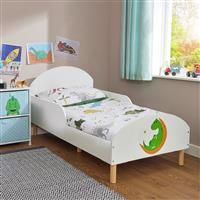 Liberty House Toys Kids Dinosaur Toddler Bed, white