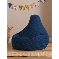 icon Dalton Kids Bean Bag, Navy Blue, Cord Kids Bean Bag Chair with Filling Included for Girls and Boys, Childrens Chair, Beanbags for Children, Playroom Décor, Bedroom Accessories