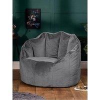 icon Sirena Velvet Oyster Bean Bag Chair, Plush Velvet Living Room Bean Bags for Adults