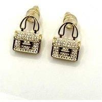 Glimmering Mini Bag Stud 18K Gold Plated Sterling Silver Earrings