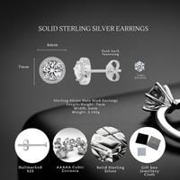 Sterling Silver Classic Halo Round Stud Earrings 7Mm S925