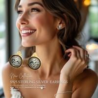 Pave Starburst Studs 18K Gold Plated Sterling Silver Earrings
