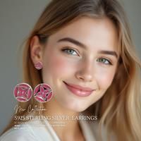 Enamel Monogram Bloom Studs Sterling Silver Earrings