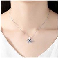 Blue Evil Eye Crystal Pendant Necklace