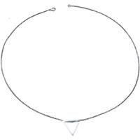 Unisex Silver Triangle Pendant Necklace
