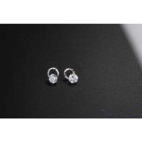 Central Diamond Women Silver Earrings