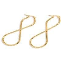 Women Gold Tone Infinity Hoop Earrings - Silver