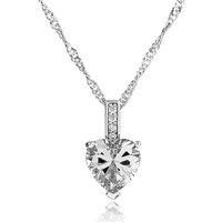 Heart Cut Zircon Pendant Necklace - Pink