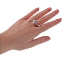 3 Crystals Clear Cubic Zirconia Ring - Silver