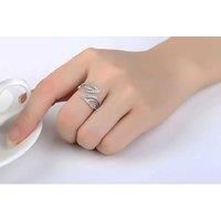 Adjustable Wrap Around Leaf Ring - Silver