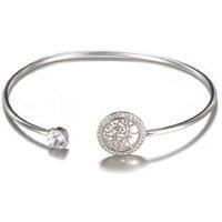 Tree Of Life Crystal Adjustable Bangle - Silver