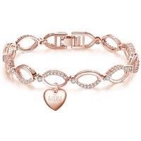 Rosegold Crystal Bracelet With Tags - Silver