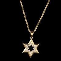 Golden Star Crystal Pendant Long - Silver