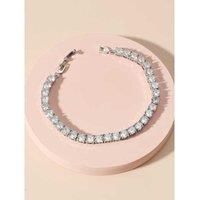 Silver Tennis Bracelet With Cz Crystals