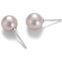 Sterling Silver Pearl Stud Earrings - Pink