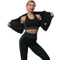 3Pcs - Ladies' Gym Activewear Selections - Black