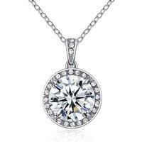 Crystal Gold Tone Flower Necklace - Silver