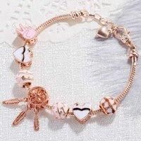 Rose Gold Pink Dreamcatcher Bracelet