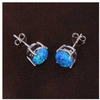 Sterling Silver Blue Stud Earrings