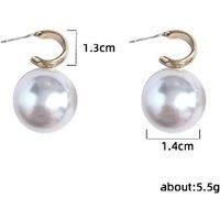 Gold Tone 14Mm White Pearl Earrings