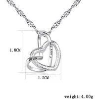 Linked Heart Mum I Love You Pendant - Silver