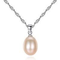 Silver Tone Freshwater Pearl Necklace - Pink