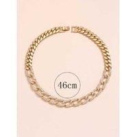 Half Cuban Cable Link Crystal Chain - Silver