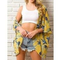 Floral Beach Kaftan Beachwear Yellow