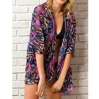 Floral Beach Kaftan Beachwear Purple